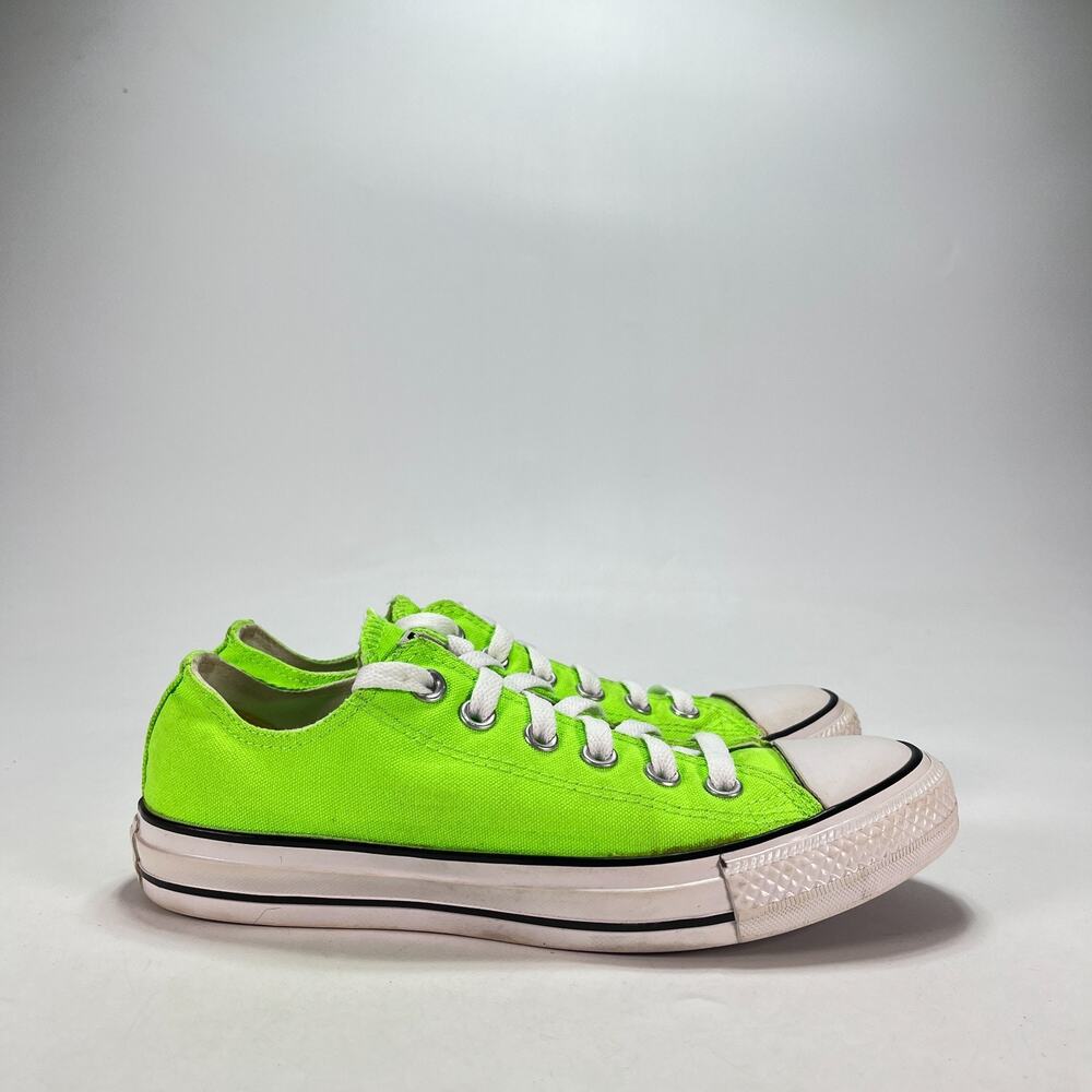 Converse All Star Chuck Taylor Low Top Neon Lime Green Sneakers-Women's Size 7